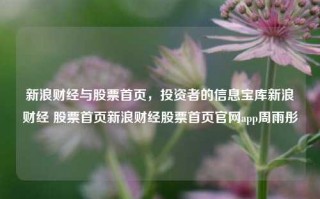 新浪财经与股票首页，投资者的信息宝库新浪财经 股票首页新浪财经股票首页官网app周雨彤