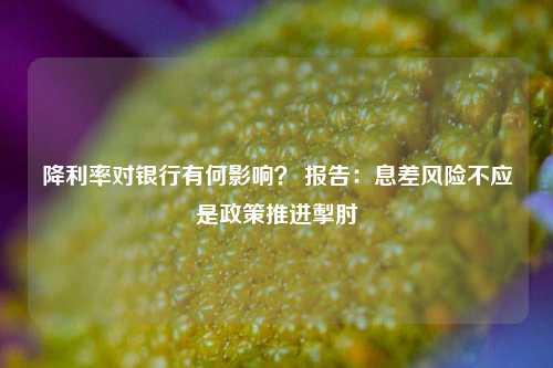 降利率对银行有何影响？ 报告：息差风险不应是政策推进掣肘-第1张图片-第一财经