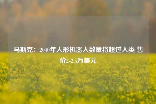 马斯克：2040年人形机器人数量将超过人类 售价2-2.5万美元-第1张图片-第一财经