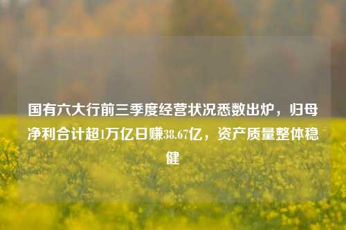 国有六大行前三季度经营状况悉数出炉，归母净利合计超1万亿日赚38.67亿，资产质量整体稳健-第1张图片-第一财经