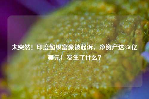 太突然！印度超级富豪被起诉，净资产达850亿美元！发生了什么？-第1张图片-第一财经