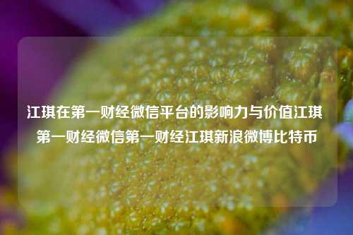 江琪在第一财经微信平台的影响力与价值江琪 第一财经微信第一财经江琪新浪微博比特币