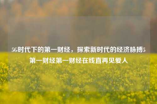 5G时代下的第一财经，探索新时代的经济脉搏5第一财经第一财经在线直再见爱人