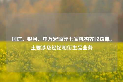 国信、银河、申万宏源等七家机构齐收罚单，主要涉及经纪和衍生品业务